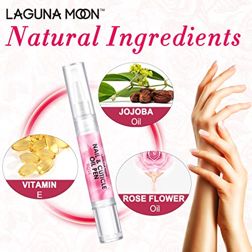 Lagunamoon Rose Cuticle Oil Pen for Nail Care & Growth - 5ml
