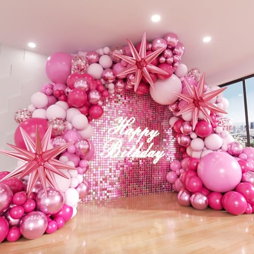 Pink Balloon Arch Kit - 152Pcs for Birthday, Baby Shower & Weddings