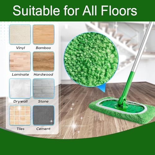 Febsow Reusable Microfiber Mop Pads for Swiffer Sweeper, 6 Pack