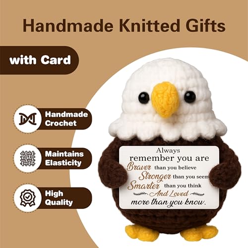 Inspirational Crochet Bald Eagle Gift - Empowering Decor for All