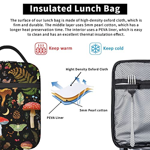 Mushroom Insulated Lunch Bag - Reusable Thermal Tote for Work and Picnic