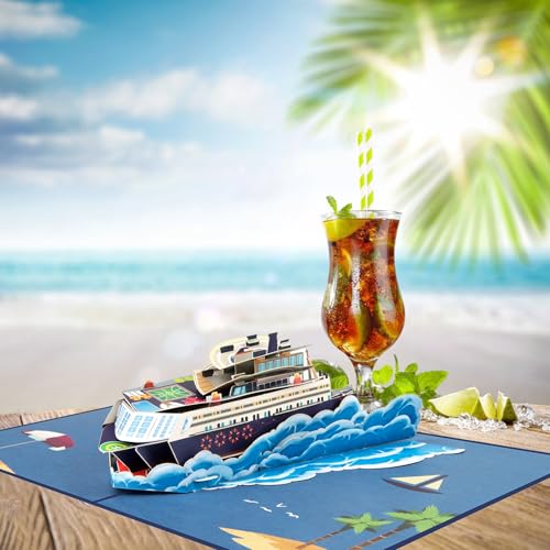 Cruise Ship 3D Pop Up Card - Unique Birthday & Retirement Gift