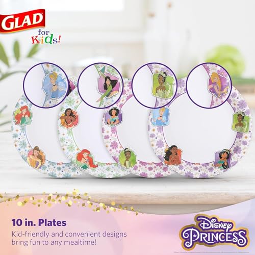 Disney Princess Paper Plates - 10 Inch, 30 Count, Sturdy & Microwave Safe