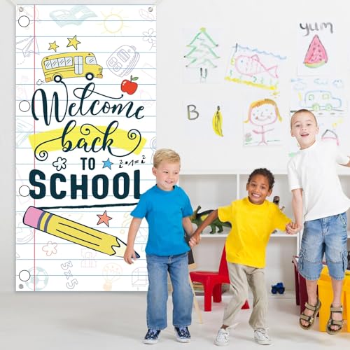 Welcome Back to School Door Cover - 72.8" Fabric Banner & Photo Backdrop