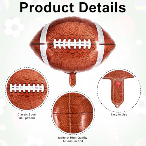 TOATOM 24 Pcs Sports Foil Balloon Set - 18 Inch Balloons for Parties