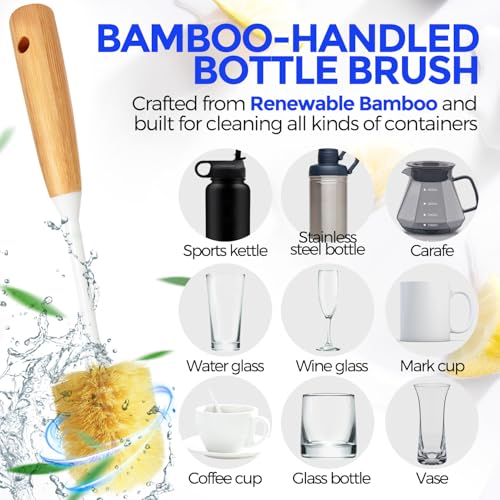 Holikme 6 Pack Dish Brush Set - Amarillo Vegetable & Bottle Brushes