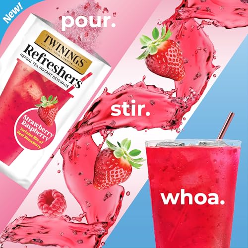 Twinings Strawberry Raspberry Refreshers, Herbal Tea Instant Beverage