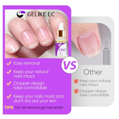 Gelike ec Nail Glue Remover Oil: No Acetone Gentle Off for Tips |