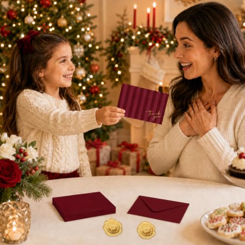 24 Pack Thank You Cards with Envelopes and Stickers for Christmas Holiday