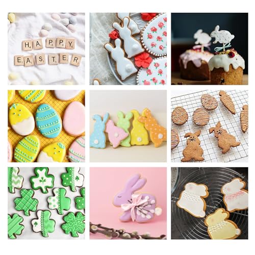 Easter Cookie Cutters Set - Shamrock, Egg, Bunny Shapes for Kids