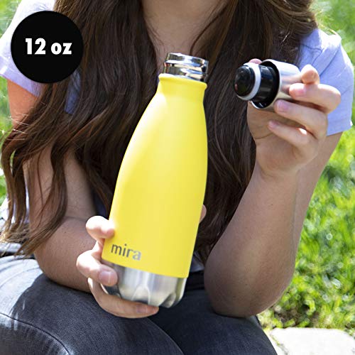 MIRA 12 oz Insulated Stainless Steel Water Bottle - Lemon Yellow