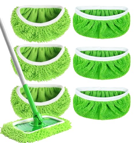 Febsow Reusable Microfiber Mop Pads for Swiffer Sweeper, 6 Pack