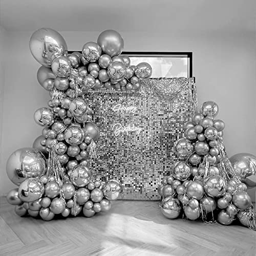 Silver Metallic Balloons 12 Inch - 100 Pack for Party Decorations - Variation: Silver