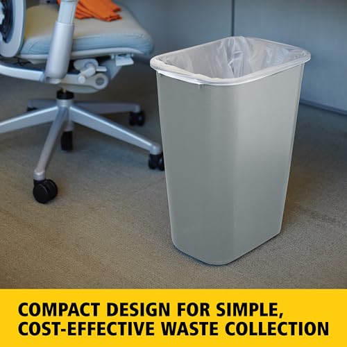 Rubbermaid 10.25-Gallon Trash Can - Durable Plastic Wastebasket for Home & Office