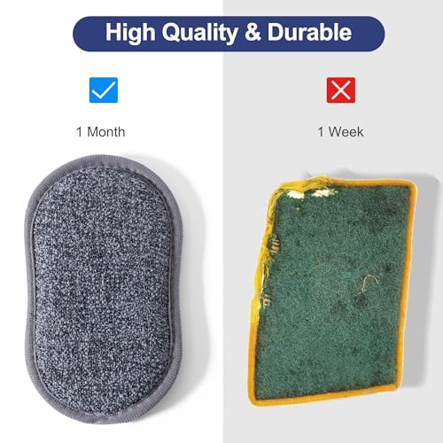 GREEN POMELO Reusable Scrub Sponges 6 Pack - Blue, Green, Purple