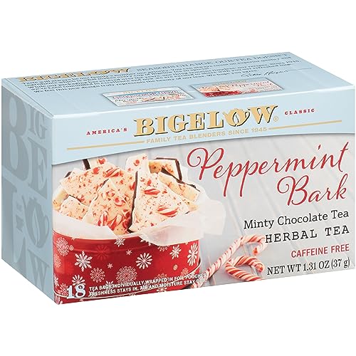 Bigelow Peppermint Bark Herbal Tea - Limited Edition, 18 Bags