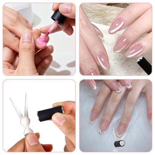 Cat Eye Magnet Tool Set with Double-Ended Scissor Iron Sheets for Gel Polish