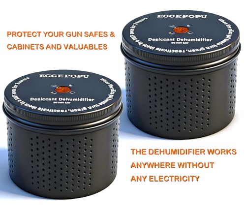 ECCEPOPU Rechargeable Gun Safe Dehumidifier, 200g Silica Gel Canister - Black