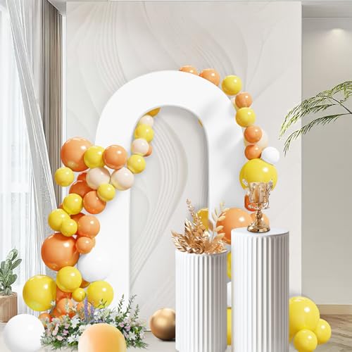 7.2FT White Spandex Open Arch Backdrop Cover - Double-Sided Design