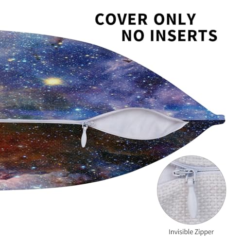 CONITALE Galaxy Space Throw Pillow Covers 18x18 Inch Set of 2 Deep Blue