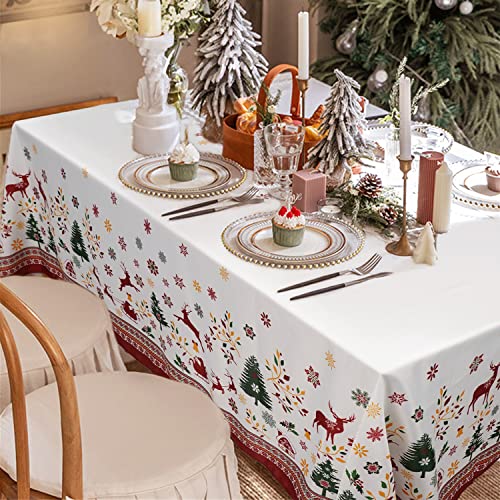 Christmas Rectangle Tablecloth 60 x 102 Inches Waterproof Holiday Decor