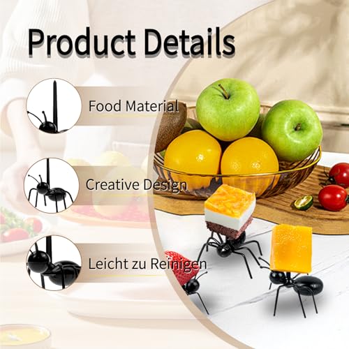Ant-Shaped Toothpicks - 48 Reusable Party Forks for Appetizers