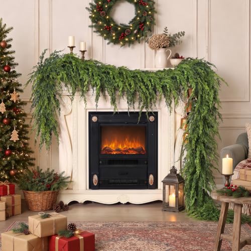 Artificial Cedar Garland for Fireplace and Holiday Decor - 6 FT, Full & Realistic
