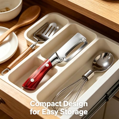 Multi-Functional Vegetable Peeler with Wooden Handle & Opener