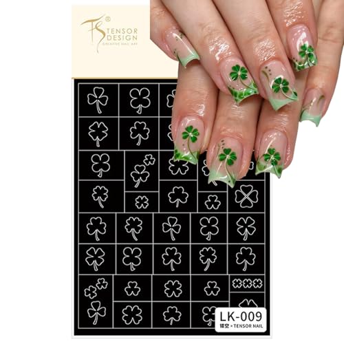 St. Patrick's Day Clover Nail Art Stickers - 3 Sheets Self-Adhesive Decals