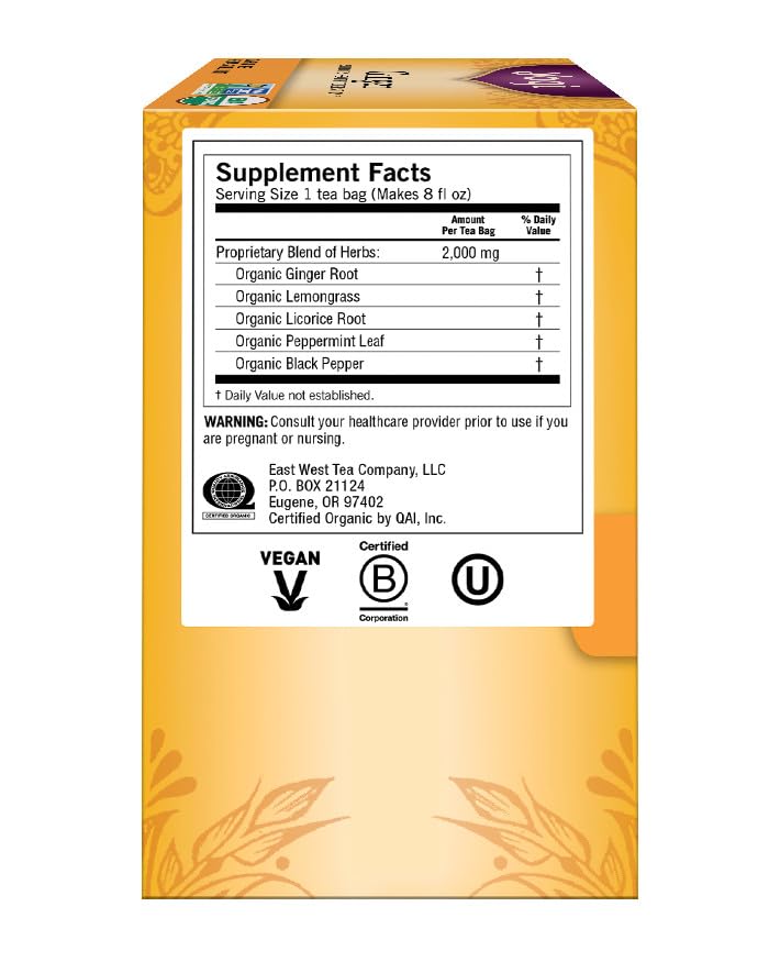 Yogi Organic Ginger Tea Bags - Herbal Digestive Support, 16 Count