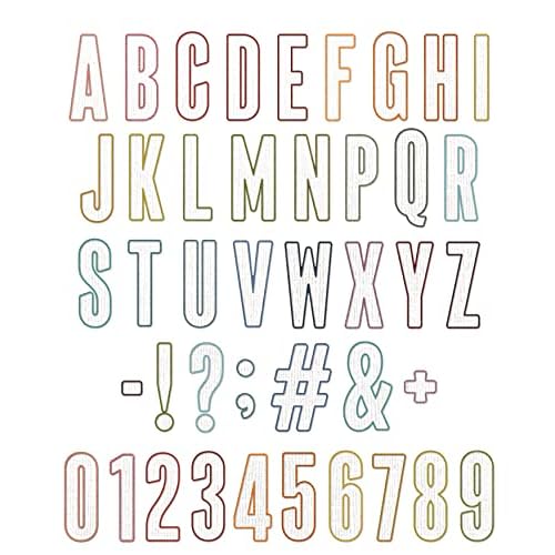 Sizzix Thinlits Die Set 43PK Alphanumeric Bulletin by Tim Holtz, 666281, Cranberry