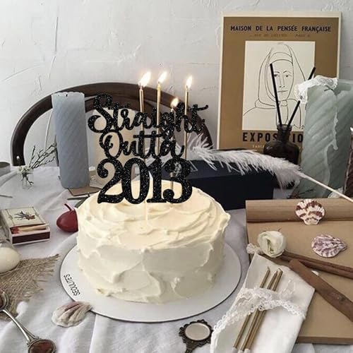 13th Birthday Cake Topper - Glitter 'Straight Outta 2013'
