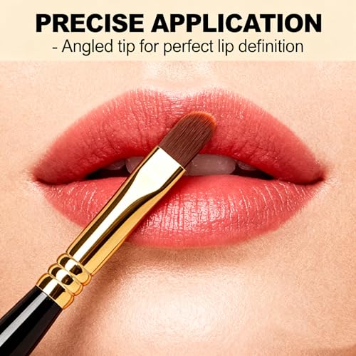 Glohscve 4 PCS Professional Lip Brushes with Caps - Travel Makeup Wand Set