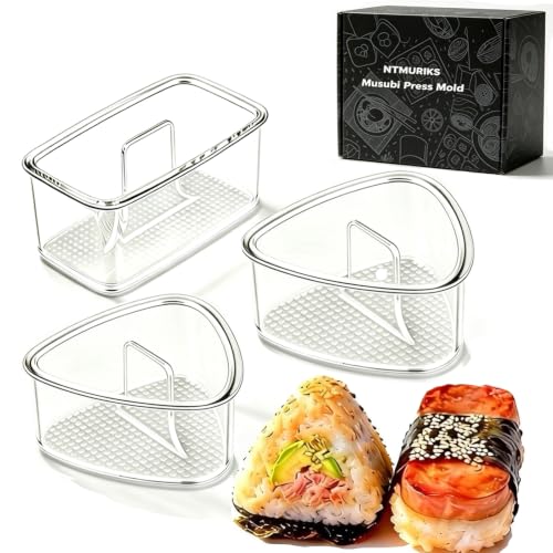 3PCS Non-Stick Onigiri Mold Set - BPA-Free Rice Press for Sushi & Musubi