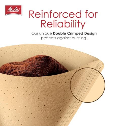 Melitta #2 Cone Coffee Filters, Natural Brown, 100 Count