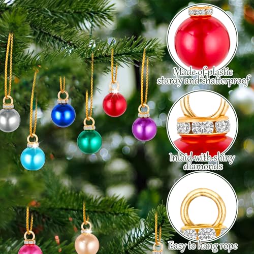 ASTNIC 64 Pcs Mini Christmas Ball Ornaments Shatterproof Tree Baubles