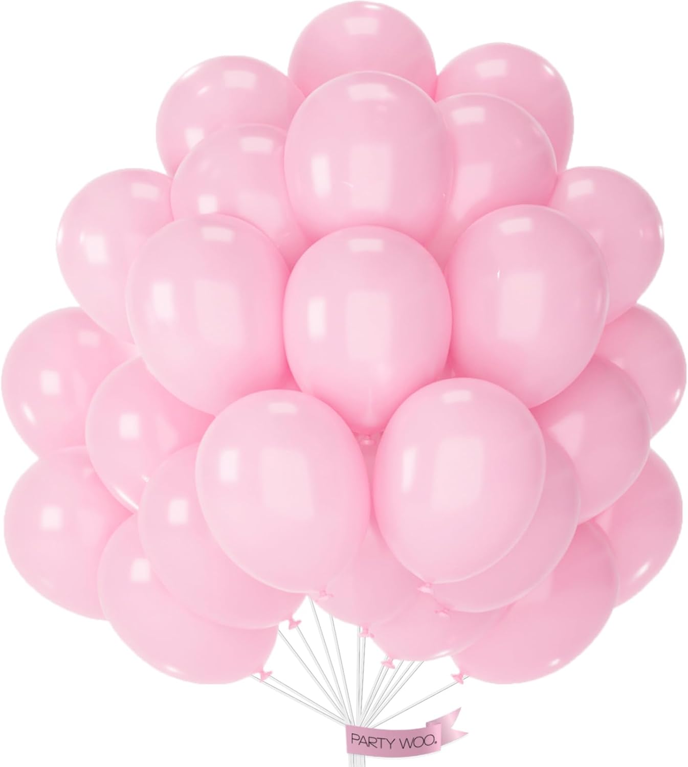 PartyWoo Light Pink Balloons - 100pcs 12 Inch Pastel Balloons for Baby Showers & Weddings