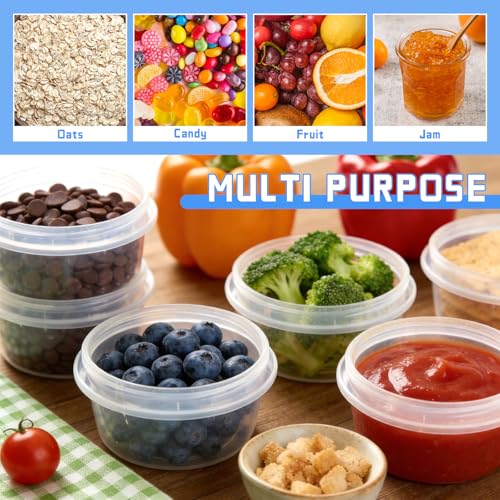 8 Oz Stackable Freezer Containers with Screw On Lids - 6 Pack