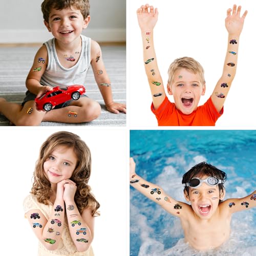 83 PCS Truck Temporary Tattoos for Kids - Vehicle Party Favors