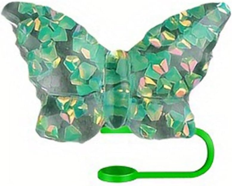 Butterfly Straw Cover Cap for 10mm Tumbler Cups - Cute Silicone Dust-Proof Lid