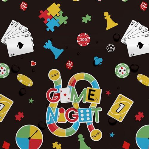 Family Game Night Party Tablecloths - 3-Pack, 55 x 86 Inch Disposable