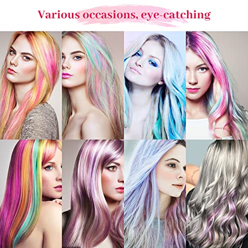 YaFex 22 Inch Clip In Hair Extensions Long Straight Synthetic Hot Pink