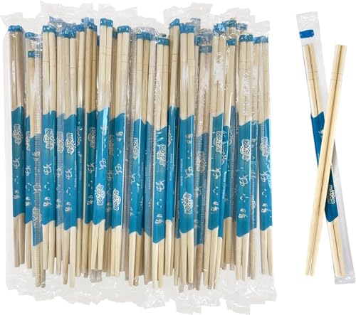 52USA Individually Wrapped Disposable Bamboo Chopsticks, 9-Inch (100 Pairs)
