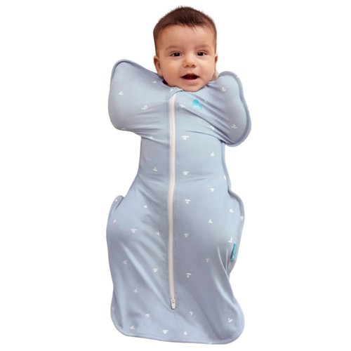 Love To Dream Swaddle Up - Soft Bamboo Fabric Wearable Blanket, Arms Up Position, 1.0 TOG, Small (8-13 lbs) - Boats Mist