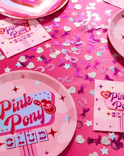 xo, Fetti Pink Pony Club Confetti - 200 Count Western Party Table Decor