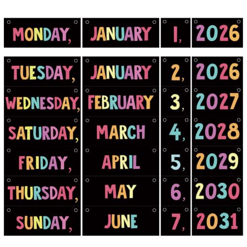 Chalkboard Brights Flip Calendar Set for Classroom Decoration