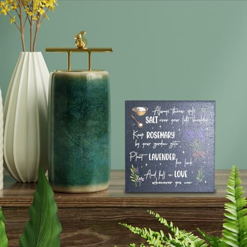 VIYZZX Funny Halloween Kitchen Decor Black Wood Block Sign - Practical Magic W