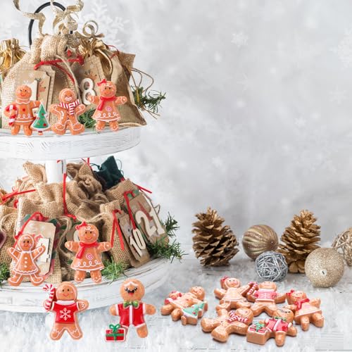 60 Pcs Gingerbread Miniature Figurines for Christmas Decor