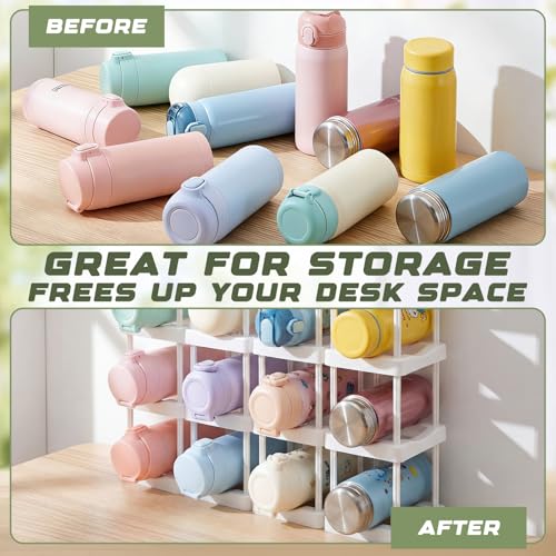 Reallnaive Water Bottle Organizer for 12 Bottles - Stackable ABS Rack