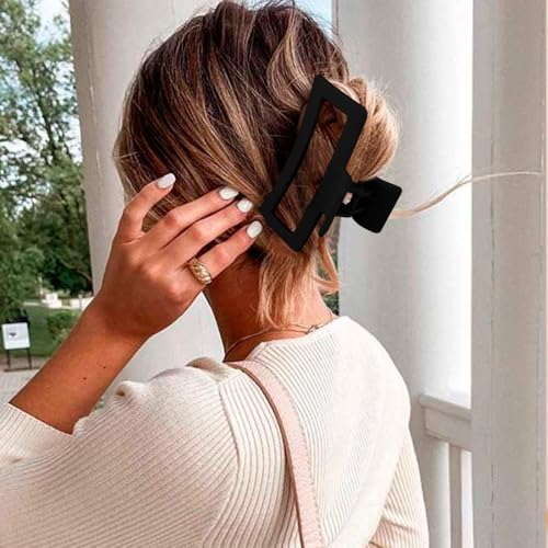 AOPRIE Large Claw Hair Clips for Thick and Thin Hair 4 Pack Black